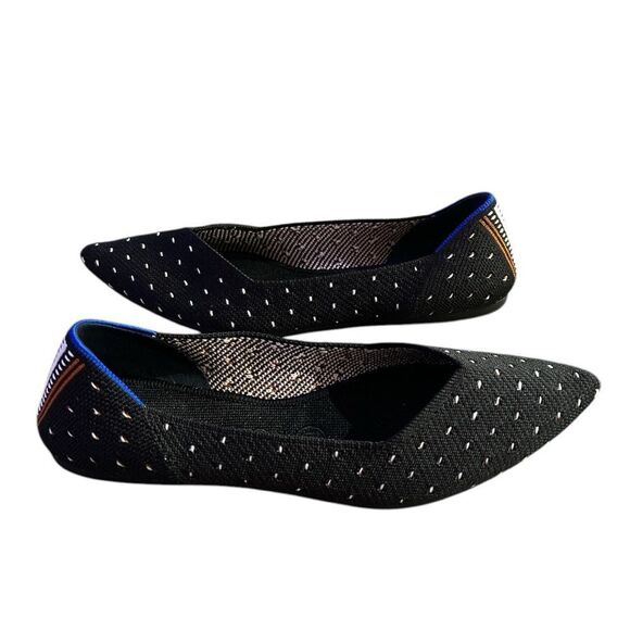 Rothy’s The Point Ivory Dots Prints Ballet Flats Size 8.5 - Picture 3 of 8